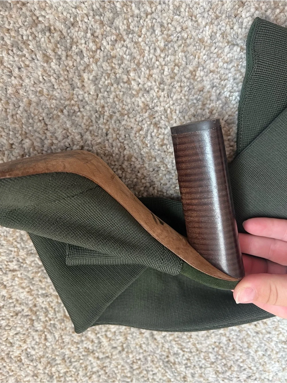 Yeezy season 2 over the knee boots kaki green size 36